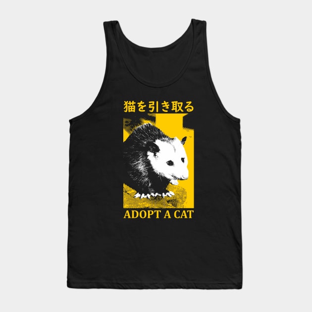 Adopt a Cat Opossum Yellow Tank Top by giovanniiiii